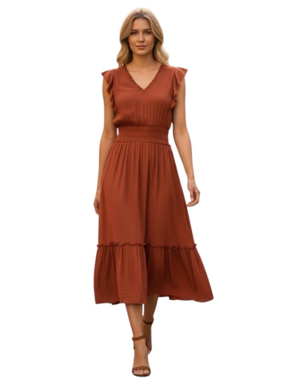 Ava James Tiered Midi Bohomeian Dress Vintage